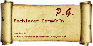 Pschierer Germán névjegykártya